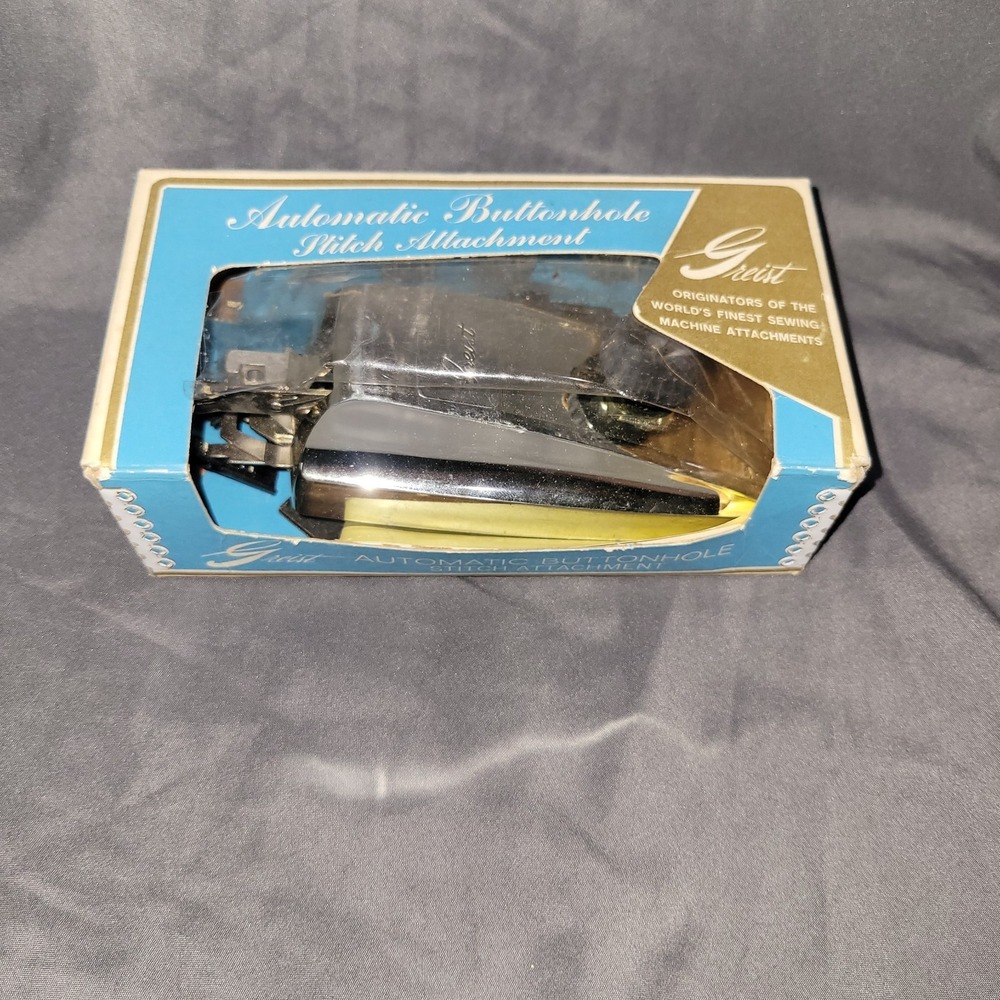 VINTAGE BOXED AUTOMATIC BUTTONWHOLE STITCH ATTACHMENT GREIST BUTTONHOLER